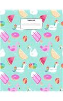 Composition Journal: K - 3 Primary Story Journal Composition Notebook 8.5 X 11 Wide Ruled Practice Paper: Kindergarten to Early Childhood Exercise Book - Delicious Ice C