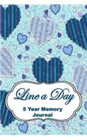 Line a Day: 5 Year Memory Journal; 378 Pages; 6x9 Lined and Dated Book, Paperback; Country Hearts