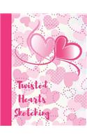 Twisted Hearts Sketching: Personalized Pink Artist Blank Sketch Book