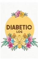 Diabetic Log: Diabetes Log Book - 6x9 (Portable Sized) - A Food Journal For Record 52 Days Blood Glucose Monitoring Notebook and Journal