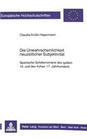 Die Unwahrscheinlichkeit neuzeitlicher Subjektivitaet