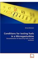 Conditions for testing fuels in a Microgasturbine