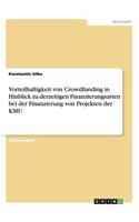 Vorteilhaftigkeit von Crowdfunding in Hinblick zu derzeitigen Finanzierungsarten bei der Finanzierung von Projekten der KMU