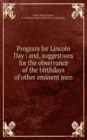 Program for Lincoln Day
