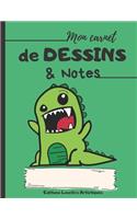 Mon carnet de dessins & notes: Cahier de dessins pour enfants, à remplir de croquis, gribouillis, dessins, schémas, etc.. I Carnet de 120 pages blanches - 21.5 x 27.9cm I