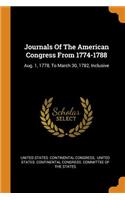 Journals Of The American Congress From 1774-1788