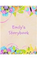 Emily's Storybook: Children's drawing and handwriting practice book ages 3 +, Pre K through 3rd grade, picture box with title, five lines below to write stories 110 pa