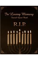 R.I.P. In Loving Memory Funeral Guest Book: Grieving Journal (Gift for Friends/ Family/ Best Friend) Lit Candles Design Soft Cover