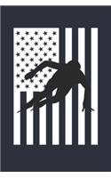 Fourth of July Gift for Skater - American Flag Skating Notebook - USA Flag Skating Journal