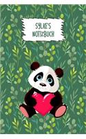 Sylke: personalisiertes Panda Notizbuch / Tagebuch / Journal mit Vornamen (120 leeren linierten Seiten A5)