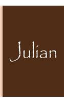 Julian - Brown Personalized Notebook / Journal / Lined Pages / Soft Matte Cover