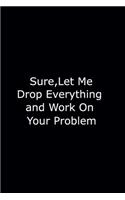 Sure, Let Me Drop Everything and Work On Your Problem. lined notebook journal, Diary Journal