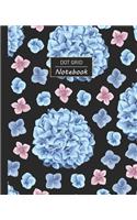 Dot Grid Notebook: Dotted Grid Notebook/Journal - Blue Flower Bunch Petal Bouquet - 100 Pages - 7.5" x 9.25" - Children Kids Girls Teens Women - Perfect For School