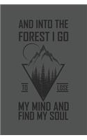 And Into The Forest I Go To Lose My Mind And Find My Soul: Wandern Hiking Geschenk Für Wanderer Dina5 Kariert Notizbuch Tagebuch Planer Notizblock Malheft Kladde Journal Strazze