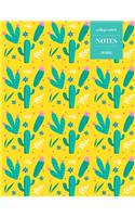 College Ruled Notes 110 Pages: Cactus Floral Notebook for Professionals and Students, Teachers and Writers