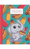 Notebook: College Ruled 110 Pages Lined Kawaii Elephant Notebooks for School Writing Notes Journal Composition Notebook for Students