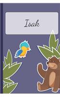 Isak: Personalized Notebooks - Sketchbook for Kids with Name Tag - Drawing for Beginners with 110 Dot Grid Pages - 6x9 / A5 size Name Notebook - Perfect a