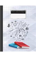 Graph Paper Notebook 1 CM. Gray Squares Size 8.5x11 Inches 120 Pages