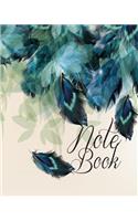 Notebook: : Lined: Notebook Journal, School Notes, Diary, 120 Lined pages, Size 8" x 10" Feather Cover