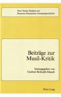 Beitraege Zur Musil-Kritik