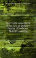 Directions to members of the class of anatomy, Faculty of Medicine, McGill University