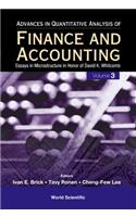 Advances in Quantitative Analysis of Finance and Accounting (Vol. 3): Essays in Microstructure in Honor of David K Whitcomb