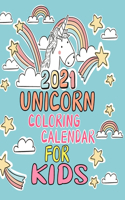 2021 Unicorn Coloring Calendar For Kids