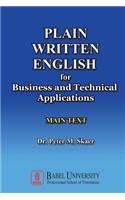 Plain Written English for Business and Technical Applications MAIN TEXT