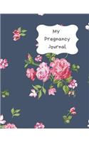 My Pregnancy Journal: Week by week track and record devlopment and progress of your baby. Countdown to the birth with this handy tracker keepsake journal. Navy design wit