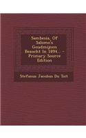 Sambesia, of Salomo's Goudmijnen Bezocht in 1894... - Primary Source Edition