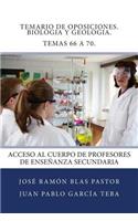 Temario de Oposiciones. Biologia y Geologia. Temas 66 a 70.