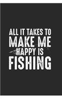 All It Takes To Make Me Happing Is Fishing: Great Calendar For Every Fisherman And Little Disciple. Ideal For Entering Your Fishing Dates