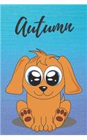 Autumn dog coloring book / notebook / journal / diary: Personalized Blank Girl & Women, Boys and Men Name Notebook, Blank DIN A5 Pages. Ideal as a Uni ... Christmas & Birthday gift for women.