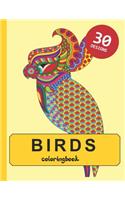 Birds Colouring Book 30 designs