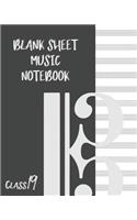 Blank Sheet Music Composition Manuscript Staff Paper Art Music CLASS 19 Notebook Black Cover
