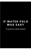 It Water Polo Was Easy It Would Be Called Football