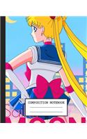 Notebook: Anime Japan Sailor Moon Soft Glossy Cover Graph Paper Pages Book 7.5 x 9.25 Inches 110 Pages