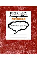 Primary Composition Notebook With Picture Space Red