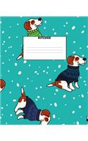 Notebook: Winter Sweater Dog Holiday Themed Wide Ruled 120 Page Composition Notebook