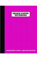 Graph Paper Notebook. Engineering Paper-5 Squares Per Inch: Grid Notebook/Grid Paper Journal 8.5x11 in. Pink