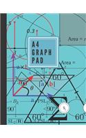 A4 graph pad: Maths paper and equipment - lined graph paper notebook