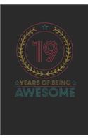 19 Years Of Being Awesome: Graph Paper Notebook - Awesome Birthday Gift Idea