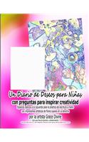 Un Diario de Deseos para Niñas con preguntas para inspirar creatividad Espacios blancos a la izquierda para la práctica de escritura a mano con impresiones artísticas de flores suaves en la derecha por la artista Grace Divine