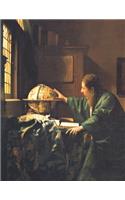 Johannes Vermeer Black Pages Sketchbook: The Astronomer - Use with Colored Pencils, Metallic Markers, Chalk, Gel Ink Pens - Large Artsy Renaissance Art Notebook - Dutch Master Painting - Bl