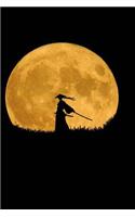 Samurai Silhouette Against the Moon Journal: 150 page lined notebook/diary
