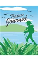 Nature Journal: Man Enjoying Sunny Trekking With Backpack Kids Nature Journal and Log Book to Draw and Write 8.5"x11" Nature Log Book With Moon Phases, Animal Track(3 My Nature Notebook)