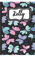 Kelly: Personalized Named Journal Notebook Pretty Butterfly Cover for Women and Girls Lined Pages