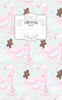 Composition Notebook: Kawaii College Ruled Narrow Line Comp Books for School - Gingerbread Man Pastel(31 Pastel Cute Journals for Students)