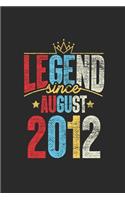Legend Since August 2012: Graph Paper Notebook - 7th Birthday Gift or 7th Anniversary Gift Idea