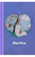 Martha: Personalisiertes Notizbuch - Fuchs Mit Herz - Softcover - 120 Seiten - Leer / Blanko / Nummeriert - Notebook - Tagebuch - Diary - Scrapbook - Gesche